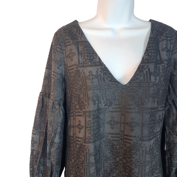 Capulet Dress Womens Small V Neck Shift Mini Textured - Picture 5 of 12